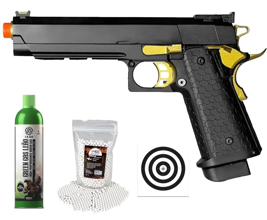 Pistola de Airsoft GBB 1911 Hi-Capa Double Bell 79A 6mm - FXR Armas + GBB + BBS + Alvos