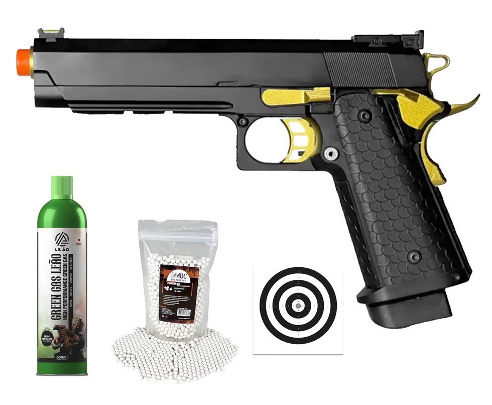 Pistola de Airsoft GBB 1911 Hi-Capa Double Bell 79A 6mm - FXR Armas + GBB + BBS + Alvos