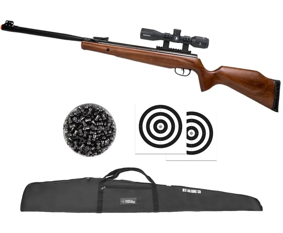 Carabina de Pressão Beeman Viper Extreme Madeira 6.35mm Gás Ram Nitro 80kg - Rossi + Capa + Luneta 4x32 + Chumbo + Alvos