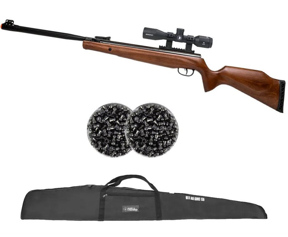 Carabina de Pressão Beeman Viper Extreme Madeira 6.35mm Gás Ram Nitro 80kg - Rossi + Capa + Luneta 4x32 + Chumbo