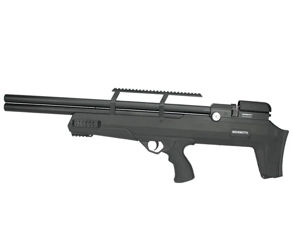 Carabina de Pressão PCP Nova Vista Bullpup Behemoth PS-R2-S Black 5.5mm com reguladora + Case/Capa Militari + Bomba + Chumbo + Alvos + Kit de Limpeza