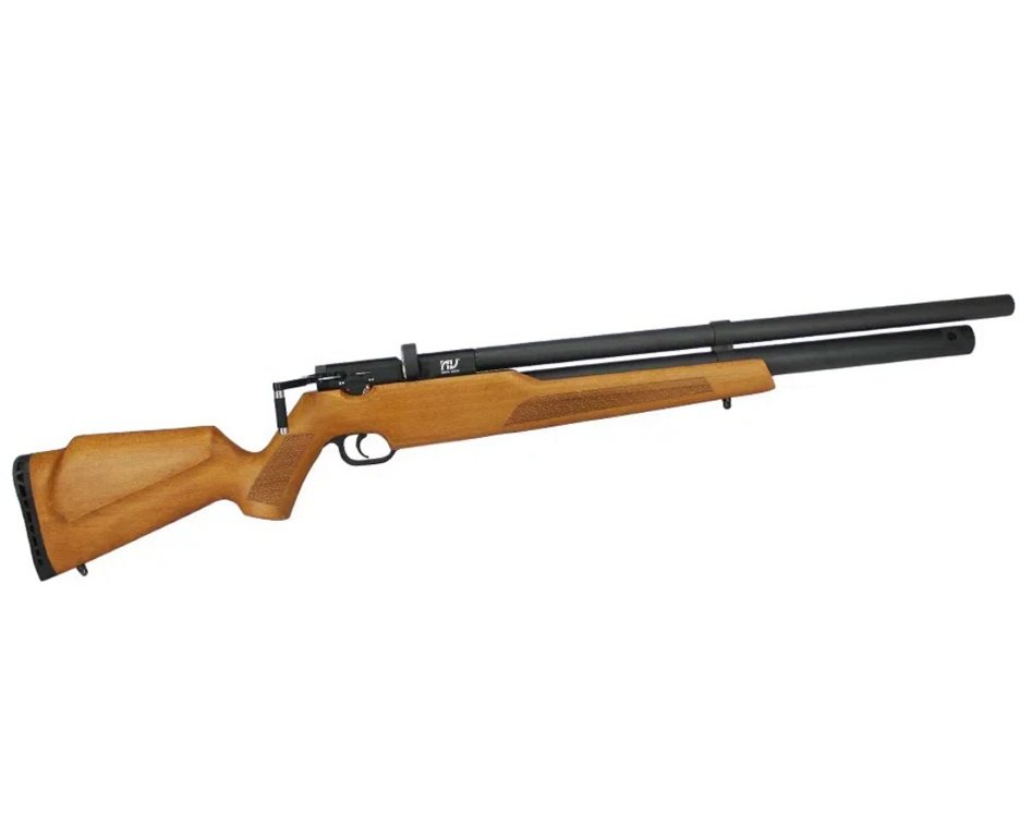 Carabina De Pressão PCP Alpha WOOD 5,5mm com válvula reguladora Nova Vista + Case + Bomba + Alvos + Chumbo + Kit de Limpeza + Desengripante / Anticorrosivo