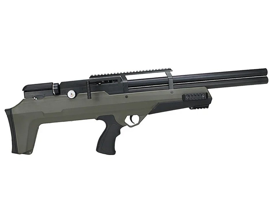 Carabina de Pressão PCP Nova Vista Bullpup Behemoth PS-R2-SF 5.5mm Green com reguladora + Case FXR + Bomba