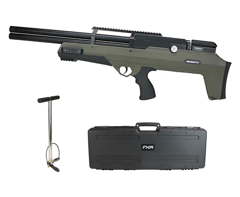 Carabina de Pressão PCP Nova Vista Bullpup Behemoth PS-R2-SF 5.5mm Green com reguladora + Case FXR + Bomba