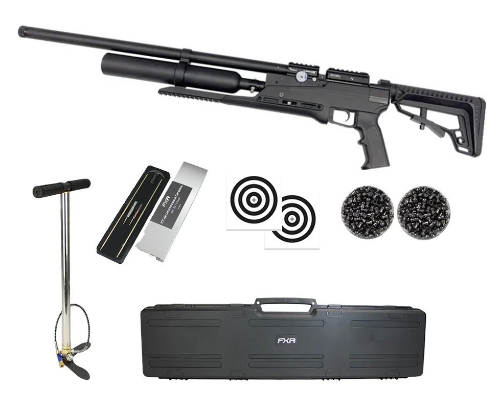 Carabina PCP Nova Vista Avenge-X X1 BT 5,5mm Preta 360cc - Nova vista + Bomba + Case + Chumbo + Alvos + Kit de Limpeza