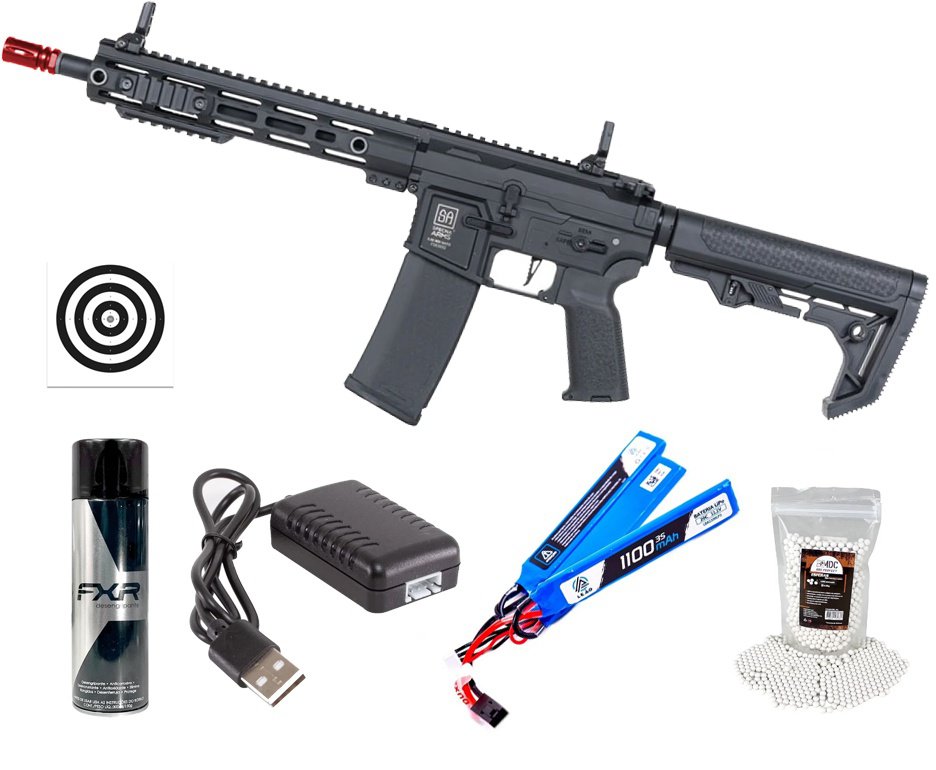 Rifle de Airsoft SA-F05 Black FLEX HAL ETU Gen 2 - Specna Arms + Alvos + Desengripante / Anticorrosivo