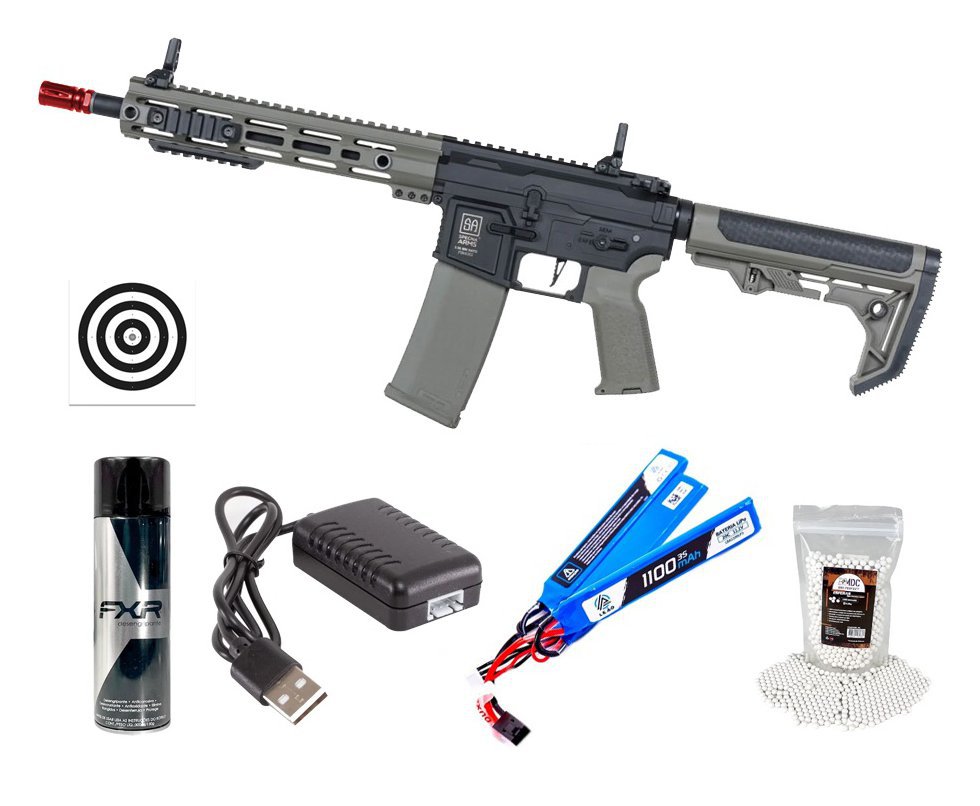 Rifle de Airsoft AEG SA-F08 Olive FLEX HAL ETU Gen 2 - Specna Arms + Alvos + Desengripante / Anticorrosivo