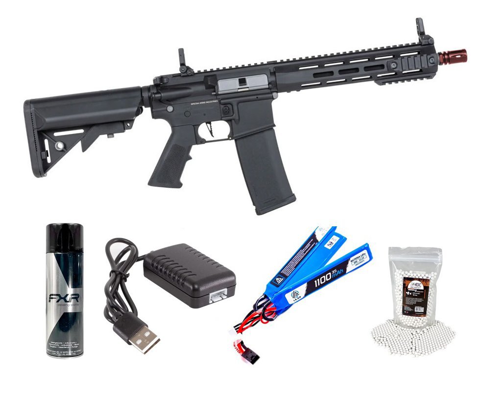 Rifle de Airsoft AEG SA-F03 Gen 2 Black FLEX HAL ETU - Specna Arms + Alvos + Desengripante / Anticorrosivo