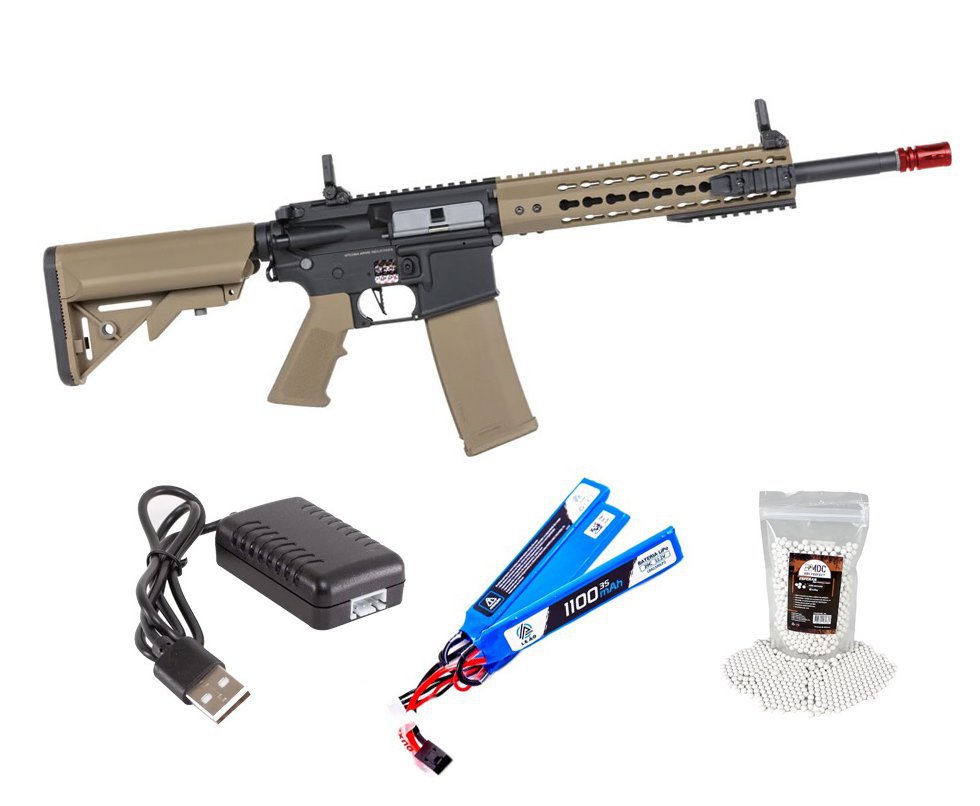 Rifle de Airsoft AEG SA-F02 Gen 2 Half Tan FLEX HAL ETU - Specna Arms + BBS