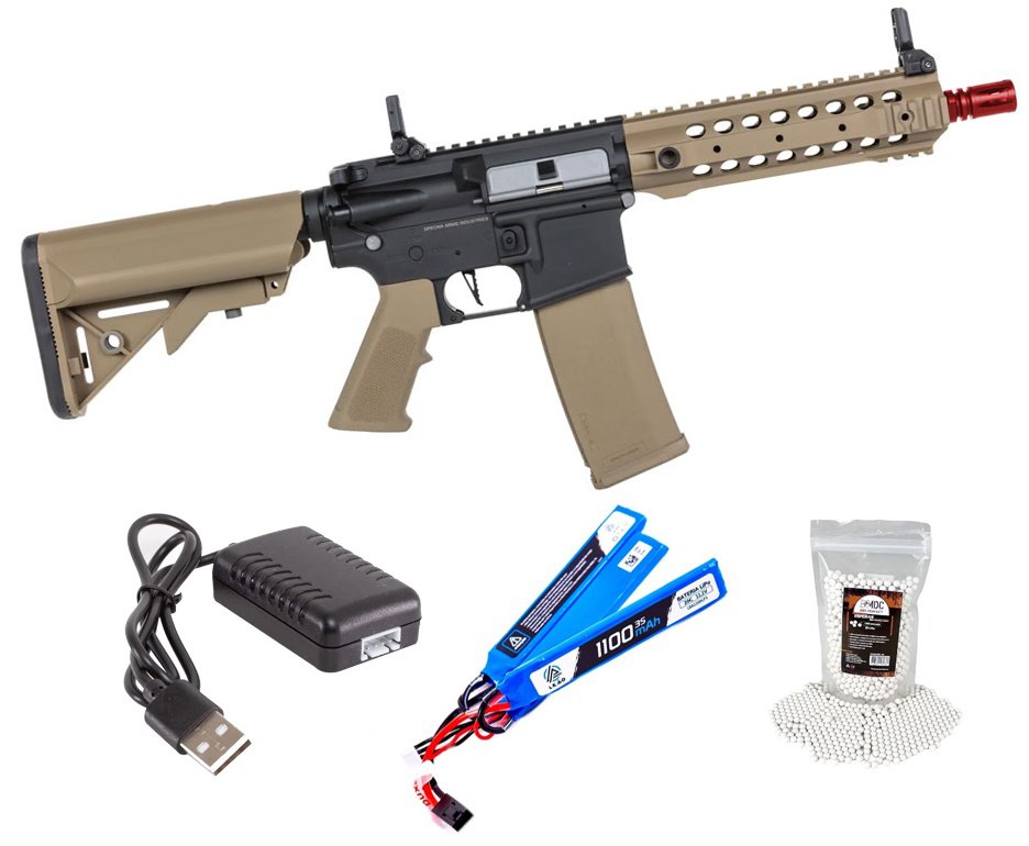 Rifle de Airsoft AEG SA-F01 Gen 2 Half Tan FLEX HAL ETU - Specna Arms + BBS