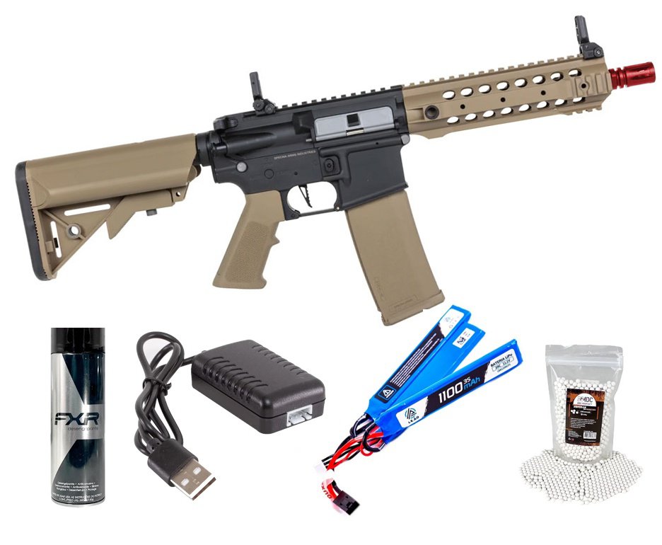 Rifle de Airsoft AEG SA-F01 Gen 2 Half Tan FLEX HAL ETU - Specna Arms + Alvos + Desengripante / Anticorrosivo