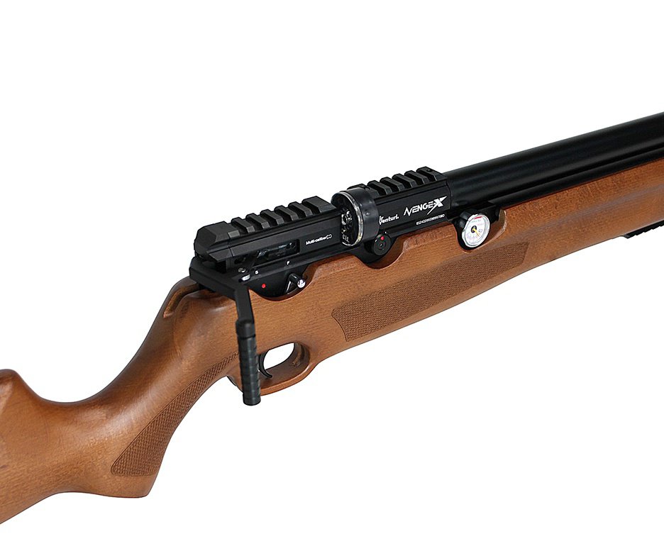 Carabina de Pressão PCP Nova Vista Avenge-X X1 AW 5,5mm Wood Montecarlo + Bomba + Capa + Chumbo + Alvos + Luneta 4-16x50 + Bipé