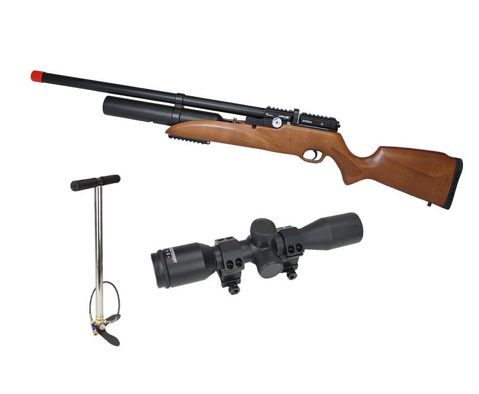 Carabina de Pressão PCP Nova Vista Avenge-X X1 BW 5,5mm Wood + Bomba + Luneta 4x32