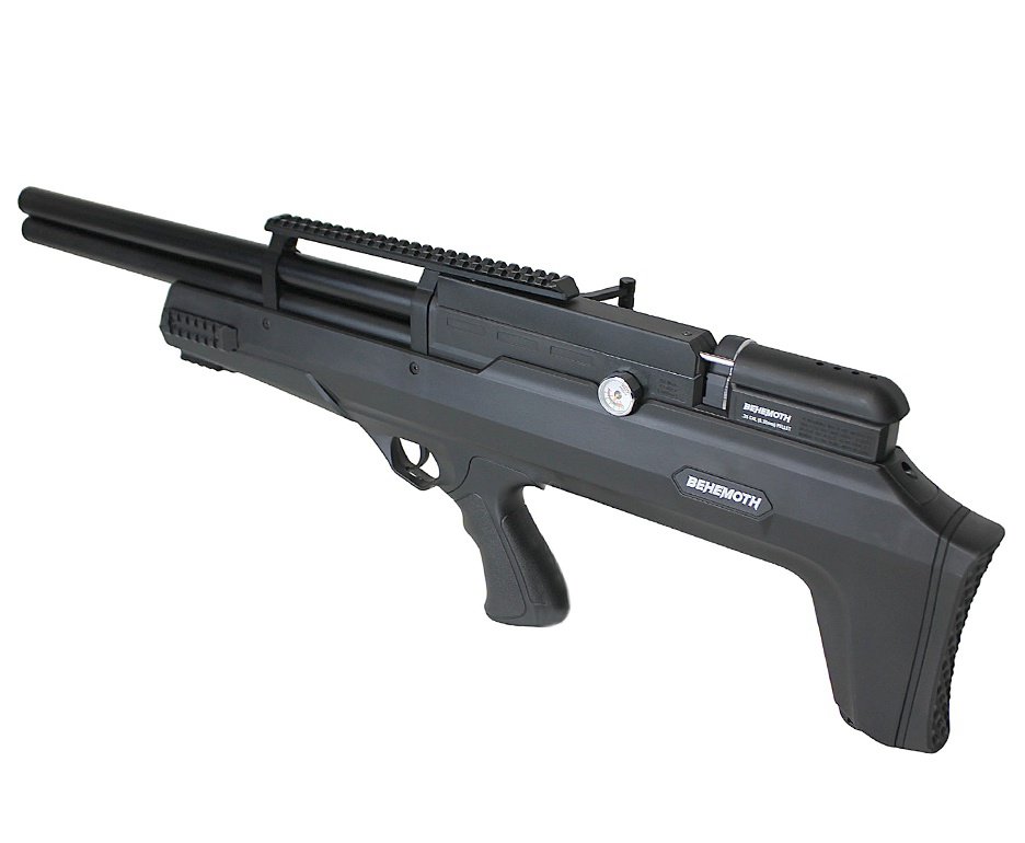 Carabina PCP Behemoth PS-R2-SF Bullpup 6,35mm Preta - Nova Vista + Bomba + Capa