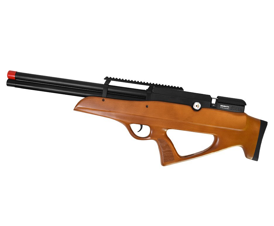 Carabina PCP Nova Vista Behemoth PS-R2-SF Bullpup 6,35mm Wood - Nova Vista + Bomba + Capa + Chumbo + Alvos + Luneta 4-16x50 + Kamuff + Kit de Limpeza + Desengripante / Anticorrosivo