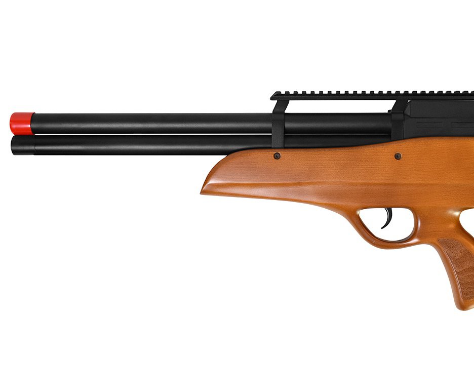 Carabina PCP Behemoth PS-R3-SF Bullpup 6,35mm Wood - Nova Vista + Bomba + Capa + Chumbo + Alvos + Luneta 4-16x50