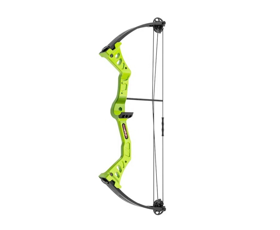 Arco Composto Man Kung 19-25 Libras Mk-cbk1 Verde + 3 Flechas de Alumínio 30" + Cera Lubrificante