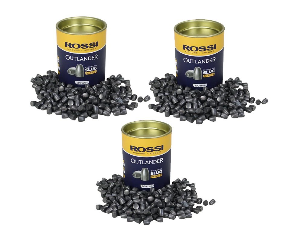 Kit 3 Cx de Chumbinho Slug Outlander 5,5mm para Carabina pressão 200und - Rossi