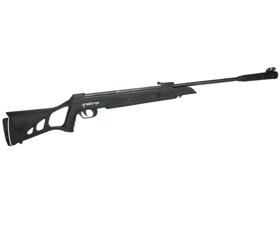 Carabina De Pressão Cbc Nitro-x 1000 - Calibre 5,5 Mm - Oxidada + Chumbos + Kit de Limpeza FXR + Desengripante / Anticorrosivo