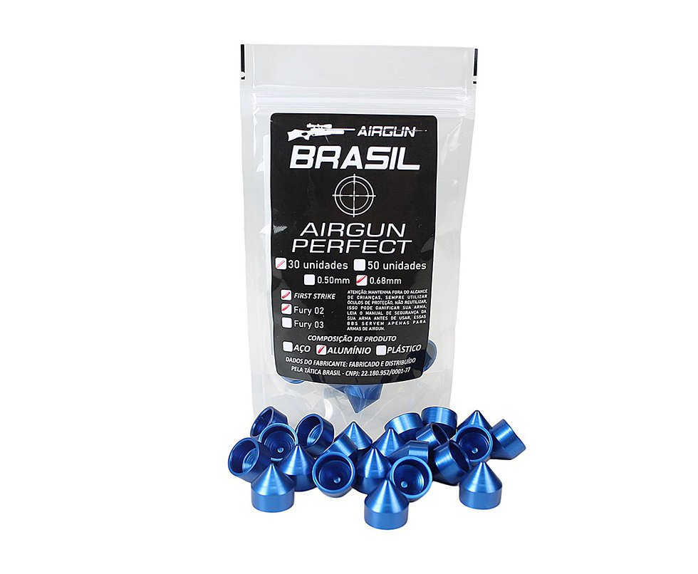 First Strike Aluminio Paintball .68 / pct com 30un Azul - Airgun Brasil