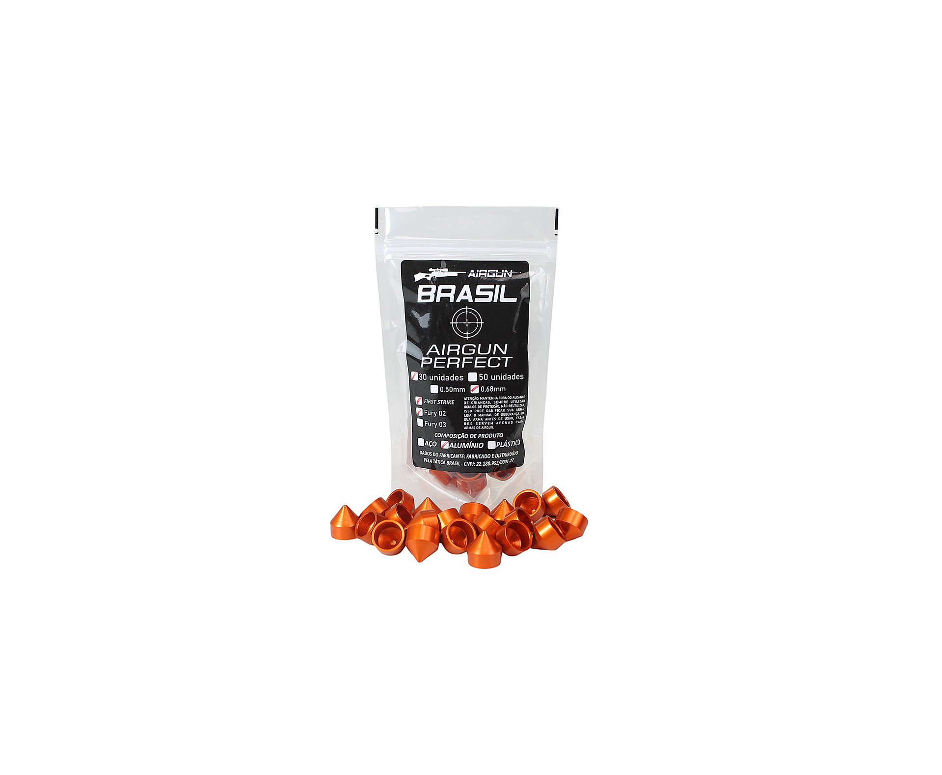 First Strike Aluminio Paintball .68 / pct com 30un Laranja - Airgun Brasil