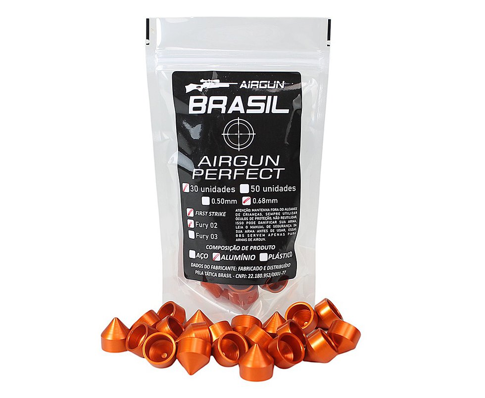 First Strike Aluminio Paintball .68 / pct com 30un Laranja - Airgun Brasil