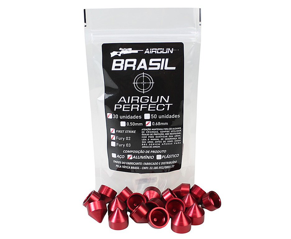 First Strike Aluminio Paintball  .68 / pct com 30un Vermelho - Airgun Brasil