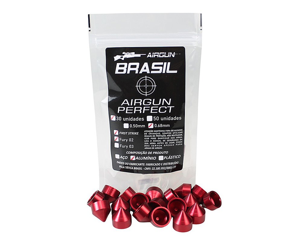 First Strike Aluminio Paintball .68 / pct com 30un Vermelho - Airgun Brasil