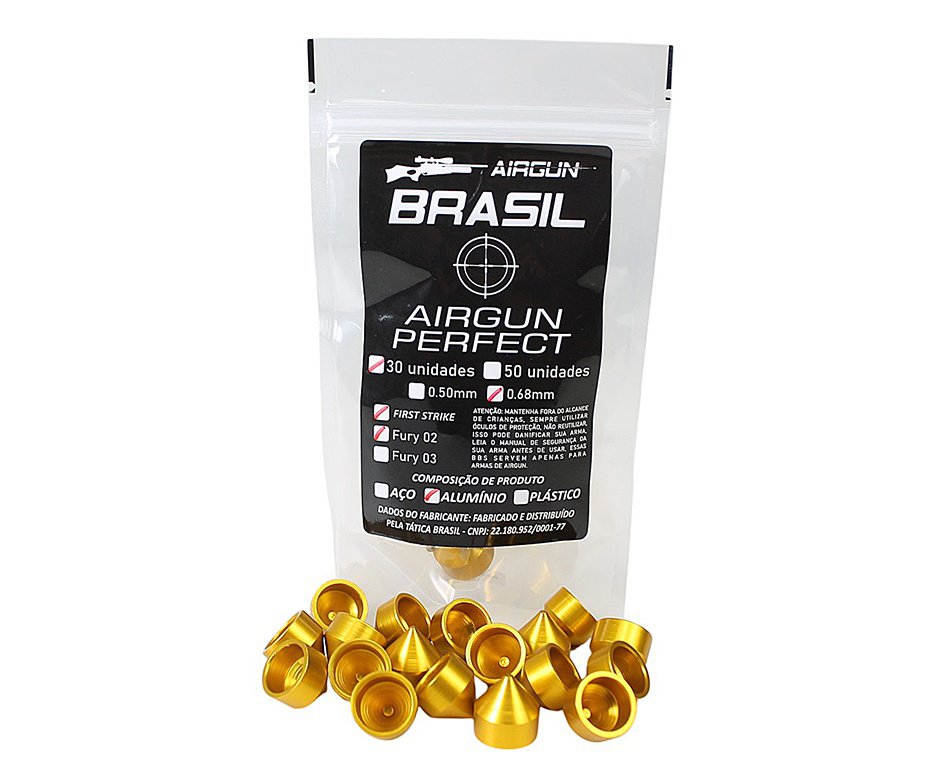 First Strike Aluminio Paintball  .68 / pct com 30un Cobre - Airgun Brasil