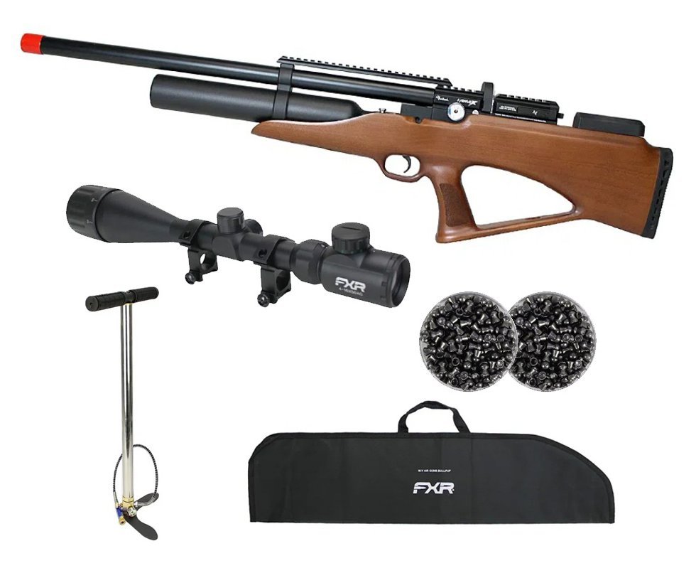 Carabina PCP Nova Vista Avenge-X X1 BBW Bullpup 5,5mm Wood + Bomba + Capa + Chumbo + Luneta 4-16x50