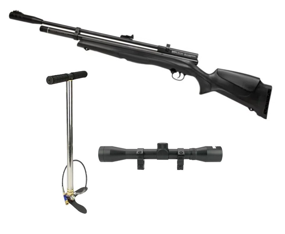 Carabina de Pressão PCP Beeman New 1336S Side Lever 6.35mm - Rossi + Bomba + Luneta 4x32