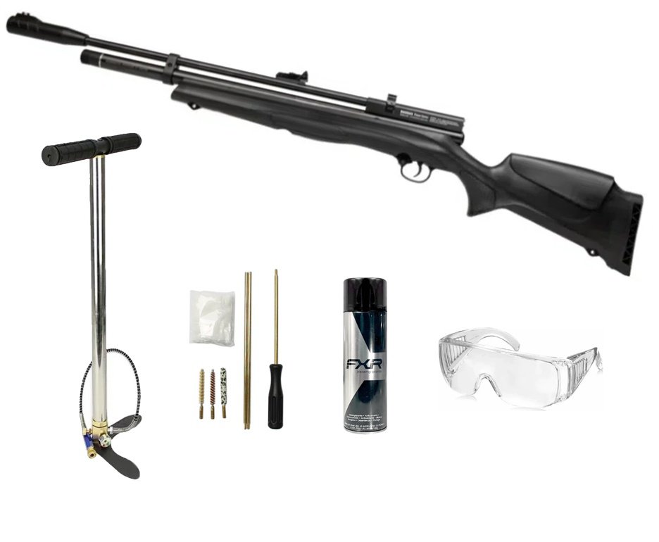 Carabina de Pressão PCP Beeman New 1336S Side Lever 6.35mm - Rossi + Bomba + Óculos de Proteção +  Kit Limpeza + Desengripante / Anticorrosivo