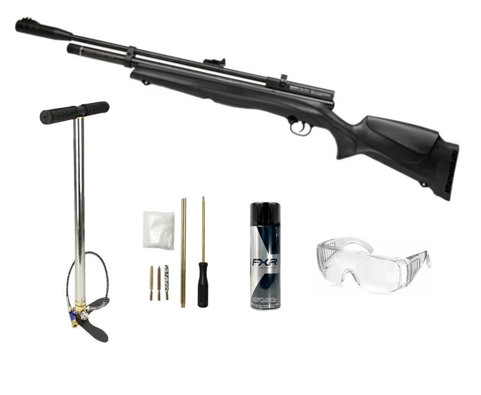 Carabina de Pressão PCP Beeman New 1336S Side Lever 6.35mm - Rossi + Bomba + Óculos de Proteção + Kit Limpeza + Desengripante / Anticorrosivo