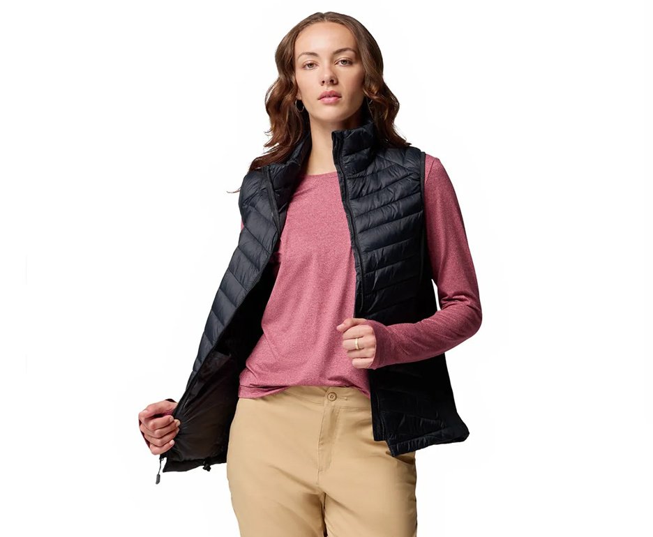 Colete Columbia Feminino Powder Pass III Hybrid Vest -Black