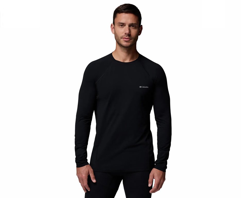 Blusa Columbia Masculina Baselayer Midweight Stretch Long Sleeve Top - Black