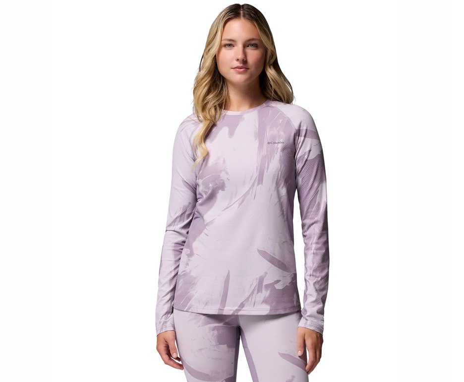 Blusa Columbia Feminina Omni-Heat Infinity Knit LS Crew Shale - Purple Snowfl