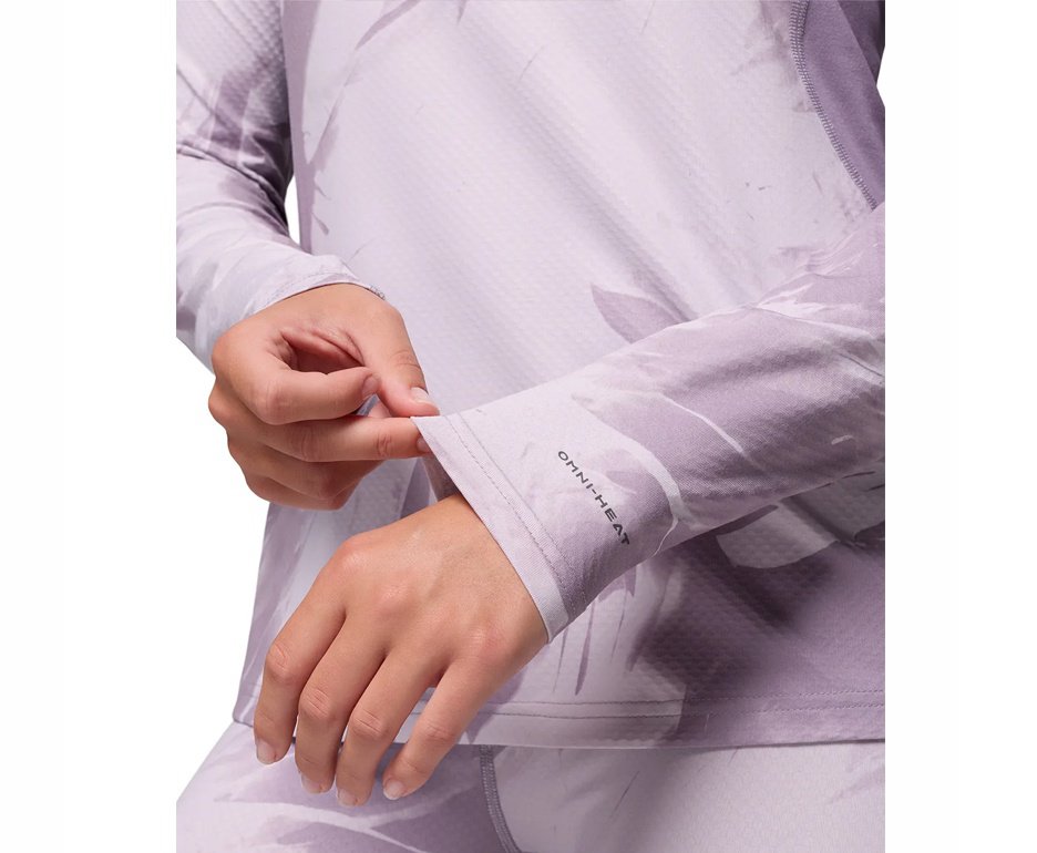 Blusa Columbia Feminina Omni-Heat Infinity Knit LS Crew Shale - Purple Snowfl