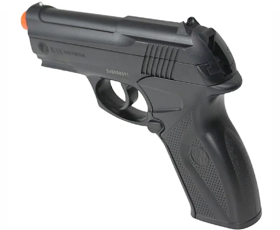 Pistola De Pressão Gas Co2 Wg C11 / R11 Polímero Esferas Aço 4,5mm + BBS + Co2 + Alvos + Case