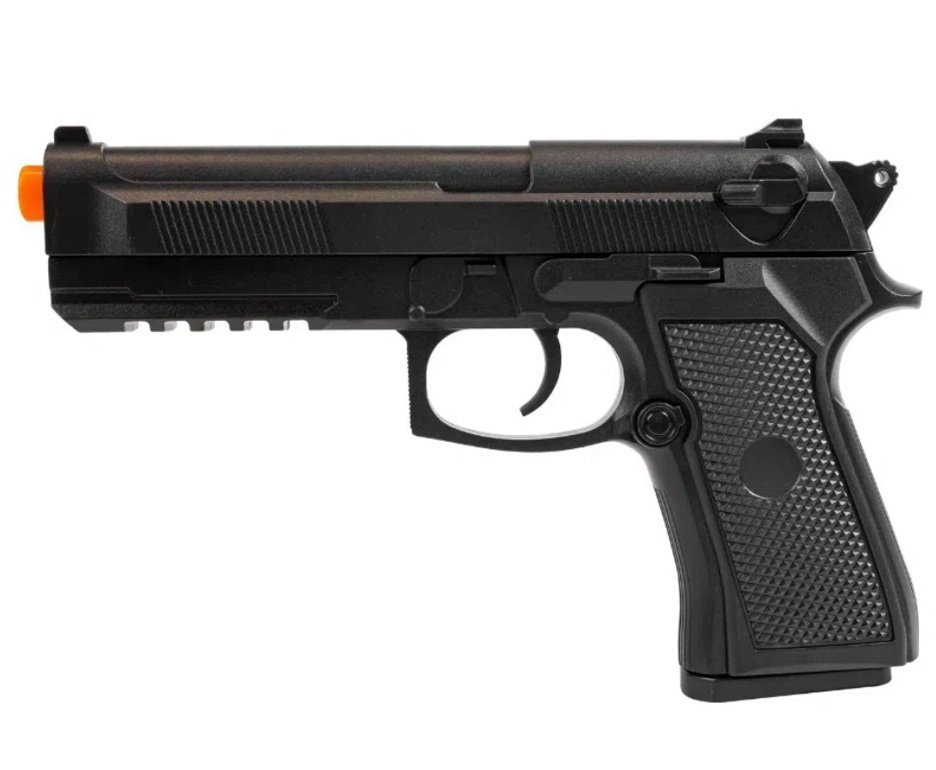 Pistola de Airsoft VG PT92 V21 Mola 6mm - Rossi + BBS + Alvos + Case + Kamuff
