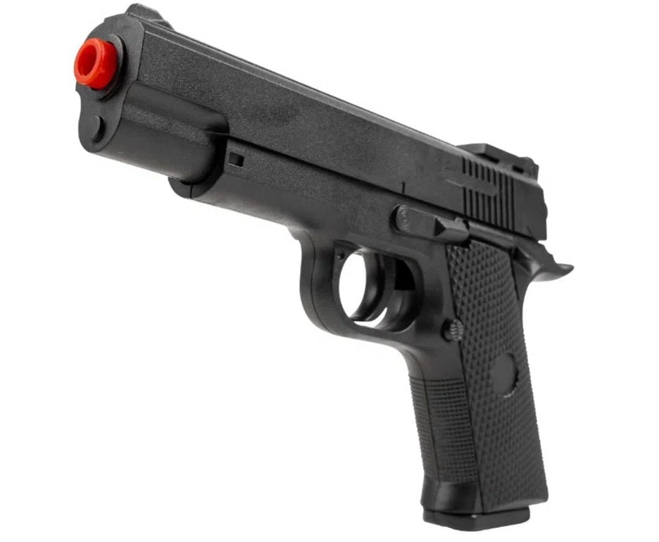 Pistola de Airsoft VG 1911 Short V92 Mola 6mm - Rossi + BBS + Case + Óleo + Alvos + Kamuff