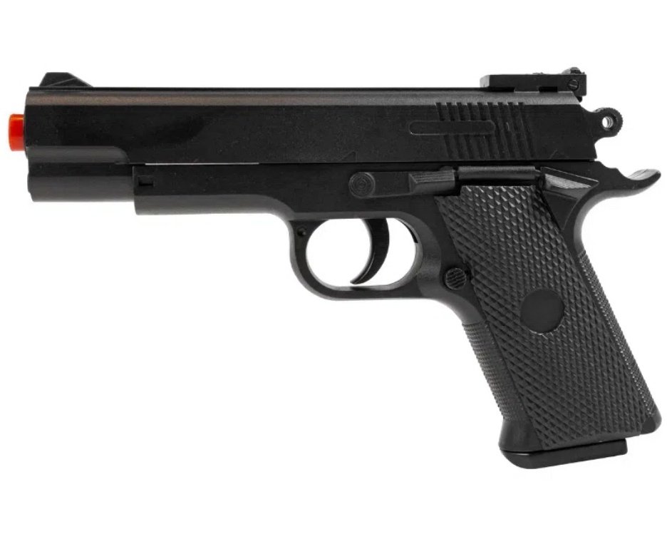 Pistola de Airsoft VG 1911 Short V92 Mola 6mm - Rossi + BBS + Case + Óleo + Alvos