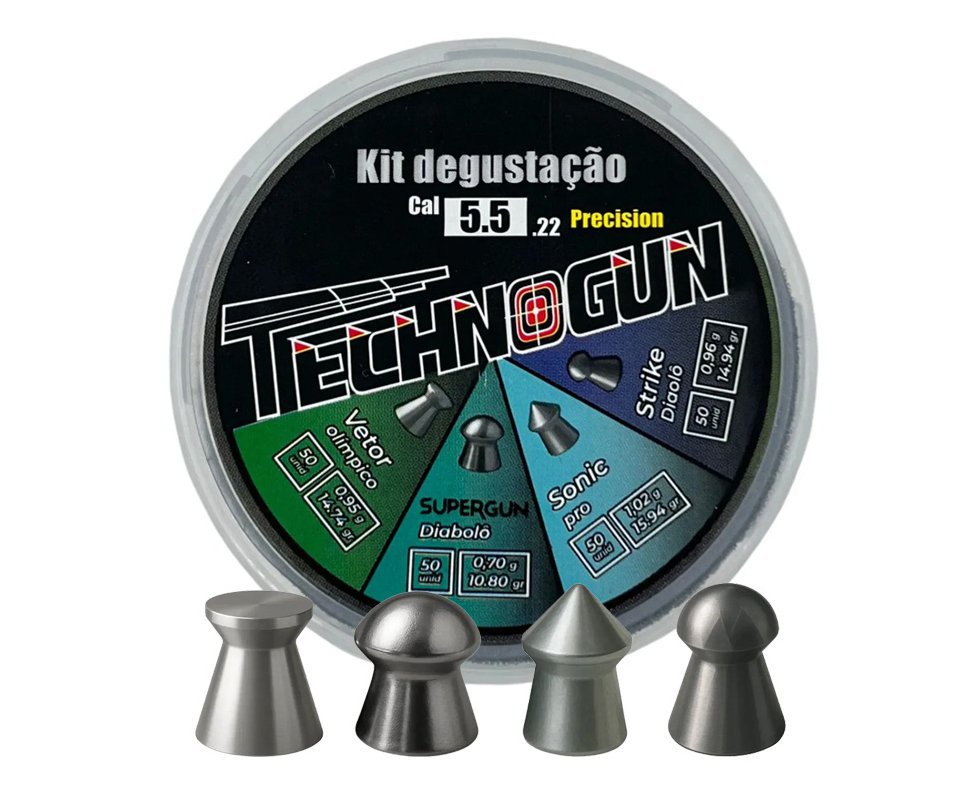 Kit Degustação Chumbinho Technogun Precision 5.5 - 200 Unidades