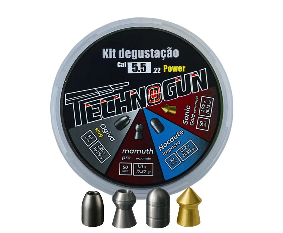 Kit Degustação Chumbinho Technogun Power 5.5 - 200 Unidades