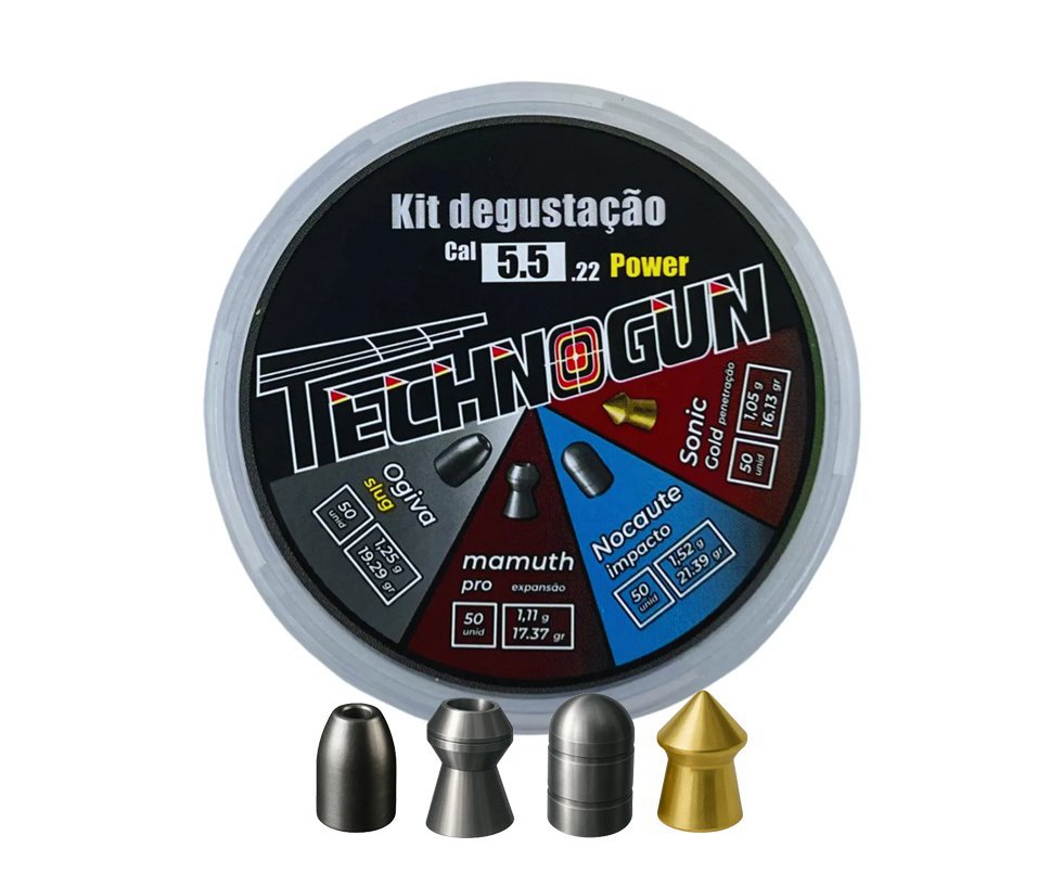 Kit Degustação Chumbinho Technogun Power 5.5 - 200 Unidades