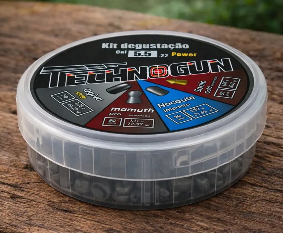 Kit Degustação Chumbinho Technogun Power 5.5 - 200 Unidades