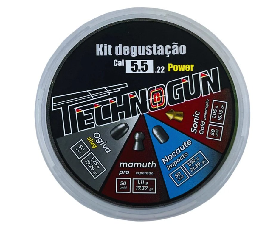 Kit Degustação Chumbinho Technogun Power 5.5 - 200 Unidades