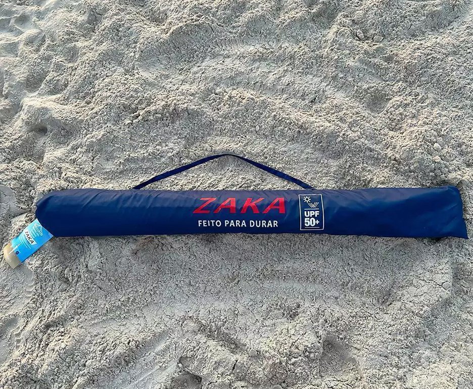 Guarda Sol Poliéster UV50+ Alumínio 2,50 x 2,5m Azul Marinho - Zaka