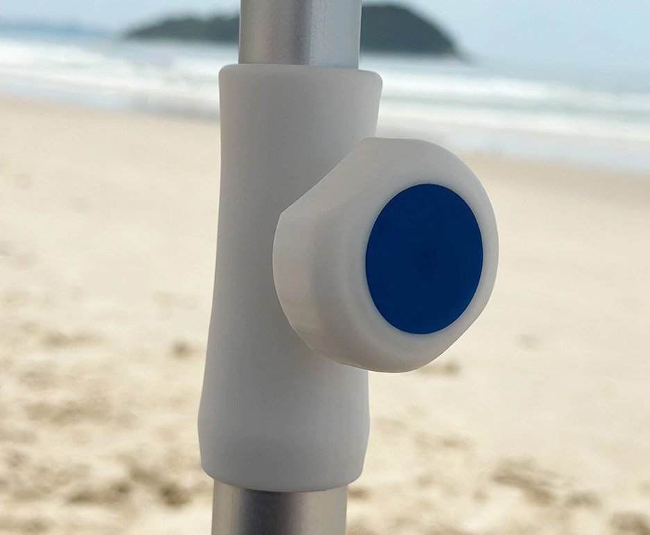 Guarda Sol Poliéster UV50+ Alumínio 2,50 x 2,5m Azul Marinho - Zaka