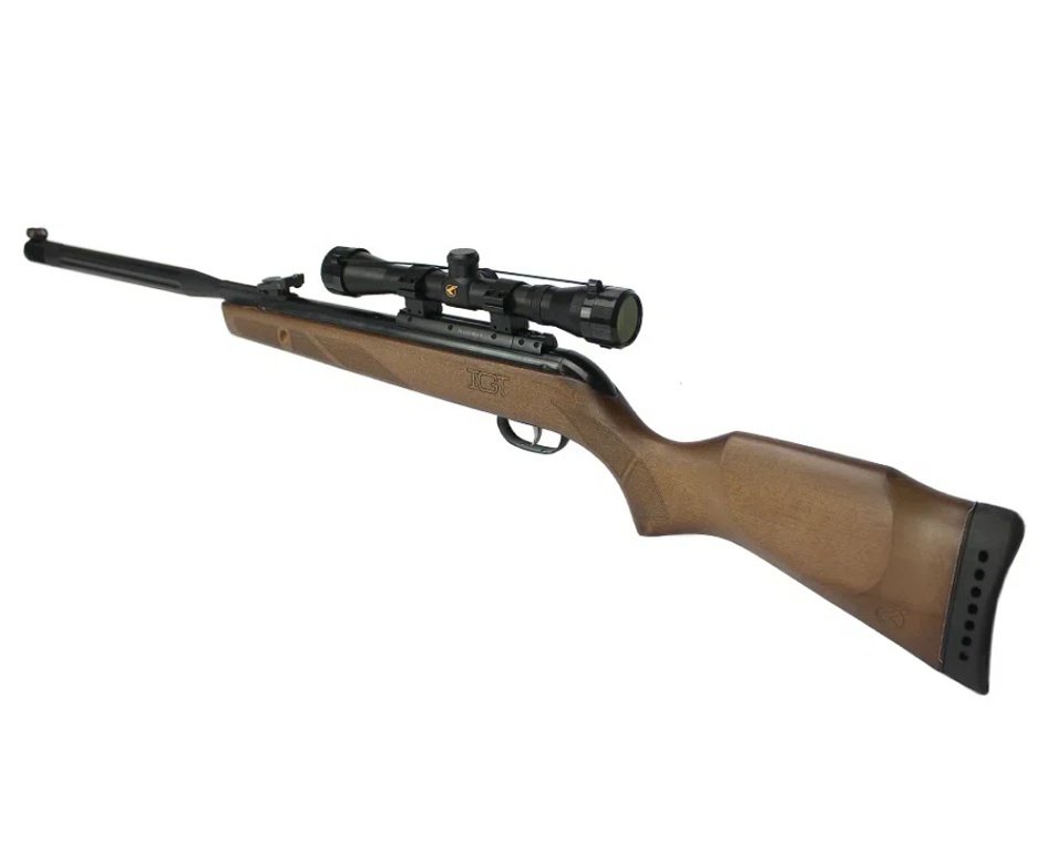 Carabina de Pressão Gamo Hunter Maxxim IGT 5,5mm Madeira Com Luneta 4x32 WR + Capa + Chumbo + Alvos
