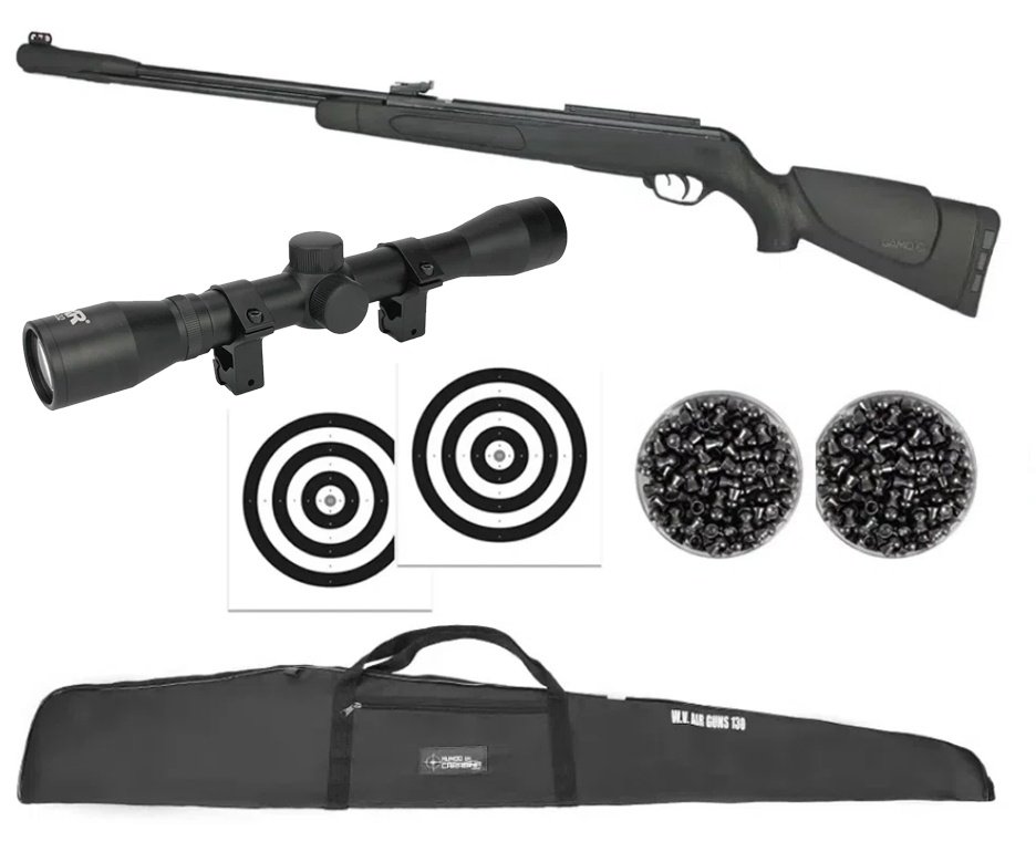 Carabina De Pressão Cfx Gamo Cal 5,5mm + Capa + Luneta 4x32 + Chumbo + Alvos